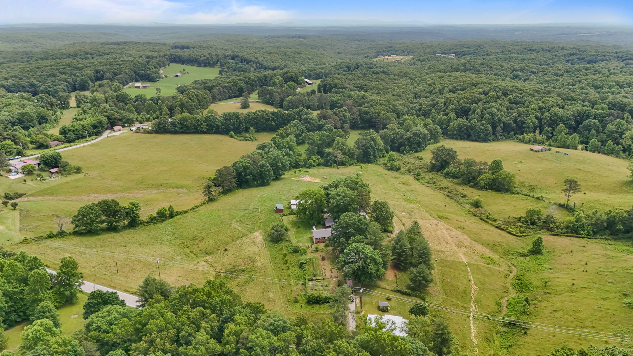 Aerial of the farmstead